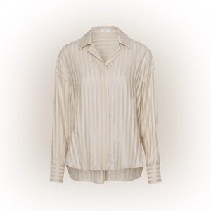 RIANI Striped Gold Voile Blouse Size 38 Women’s New With Tags